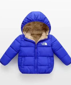 Alternative view of CHILDREN'S LAMB WOOL THICKENED AND FLEECE HOODED MID-LENGTH COTTON COAT