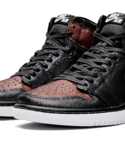 Alternative view of air jodan 1 Retro High Fearless Metallic Rose Gold