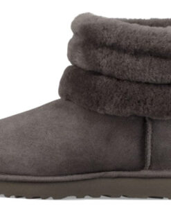 Alternative view of (WMNS)  Classic Mini Fluff Quilted Boot Fleece Lined Gray Brown 1098533-CHRC