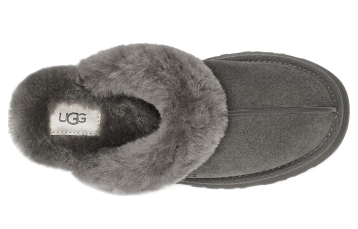 (WMNS) Disquette Fluff Gray Slippers 1122550-CHRC - Image 2
