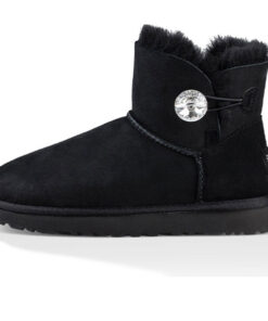 (WMNS) Mini Bailey Button Bling Fleece Lined 'Black White' 1016554-BLK