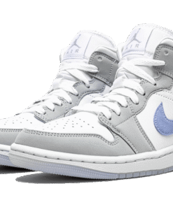 Alternative view of air jodan 1 Mid Wolf Grey Aluminum