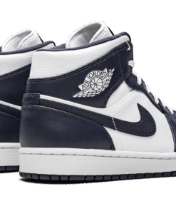 Alternative view of air jodan 1 Mid White Metallic Gold Obsidian