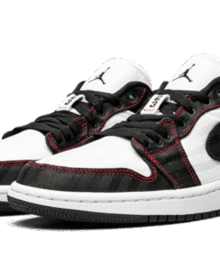 Alternative view of air jodan 1 Low SE Utility White Black Gym Red