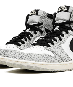 Alternative view of air jodan 1 Retro High OG White Cement