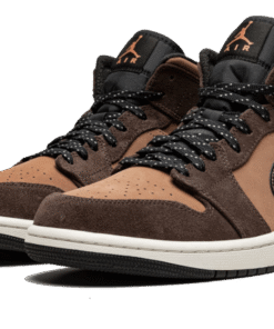 Alternative view of air jodan 1 Mid SE Dark Chocolate