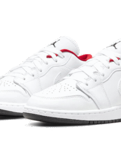 Alternative view of air jodan 1 Low White Gym Red Black