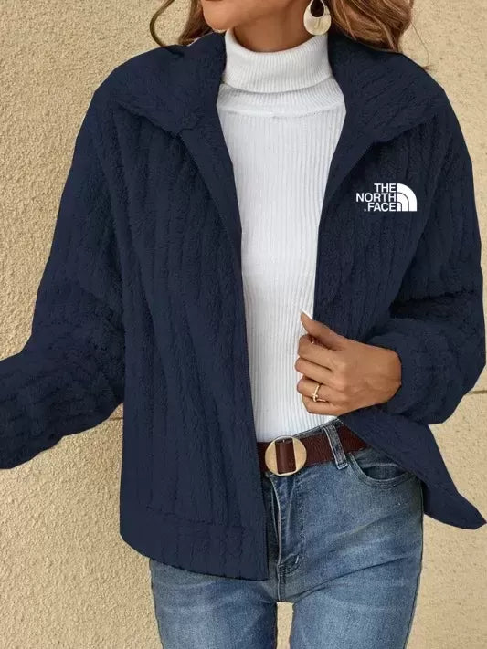 2024 SHORT JACKET LAPEL ZIPPER WINTER COAT WARM PLUSH FLEECE ZIPPER CASUAL COAT