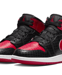Alternative view of air jodan 1 Mid Bred Text